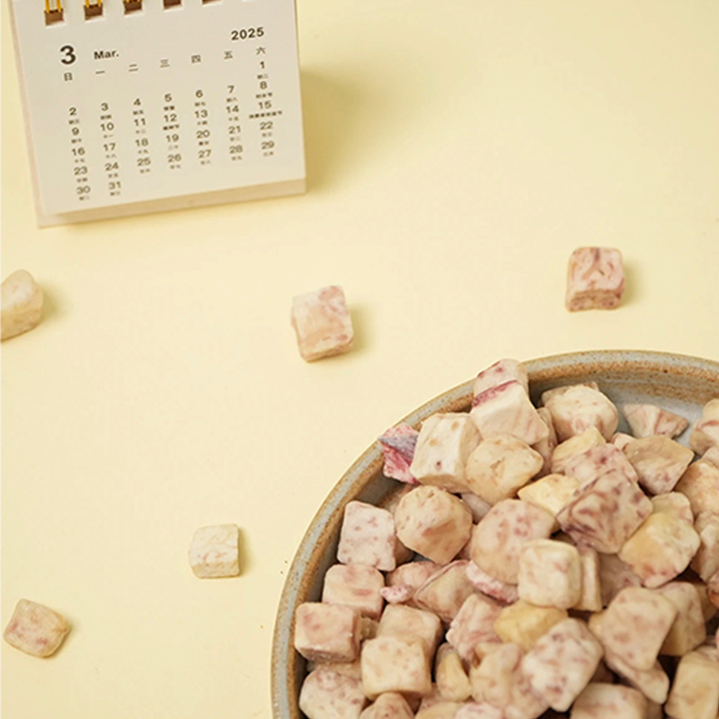 Asian cuisine featuring Taro dices